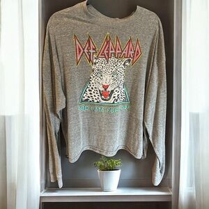 DAYDREAMER Def‎ Leopard Long Sleeve Tee Top Grey XL